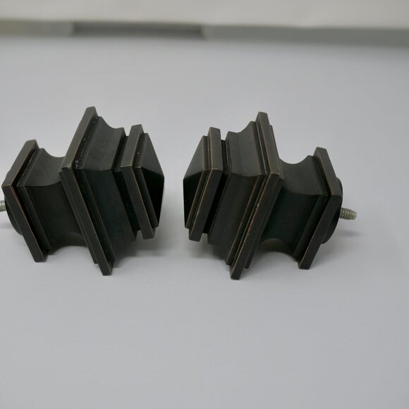 Annie Selke Square Oil Rubbed Bronze Finials Set of 2 Discontinued NEW NIB - Picture 5 of 8